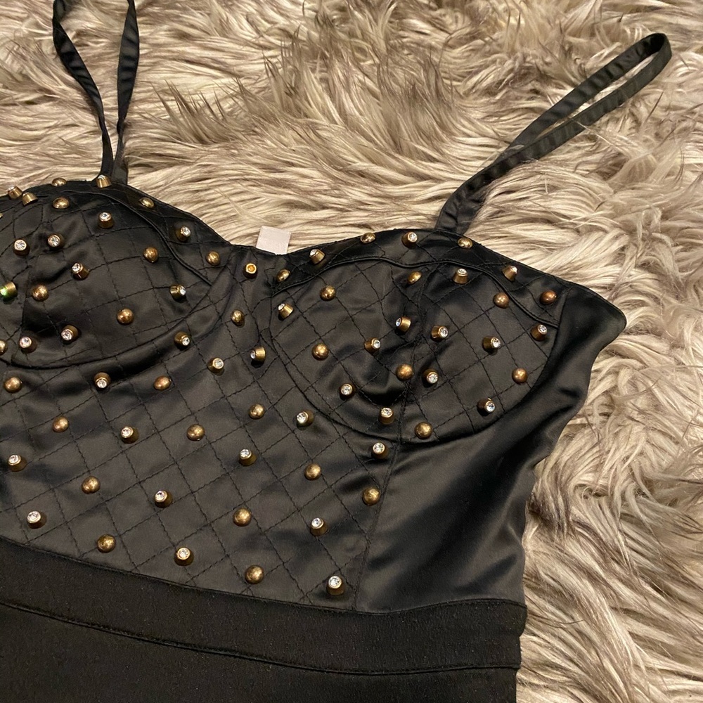 Forever 21 black mini dress with studded bustier
